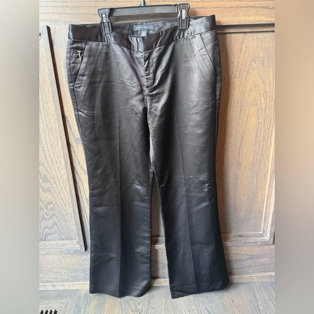 Banana Republic Black Satin Trousers  10 Petite